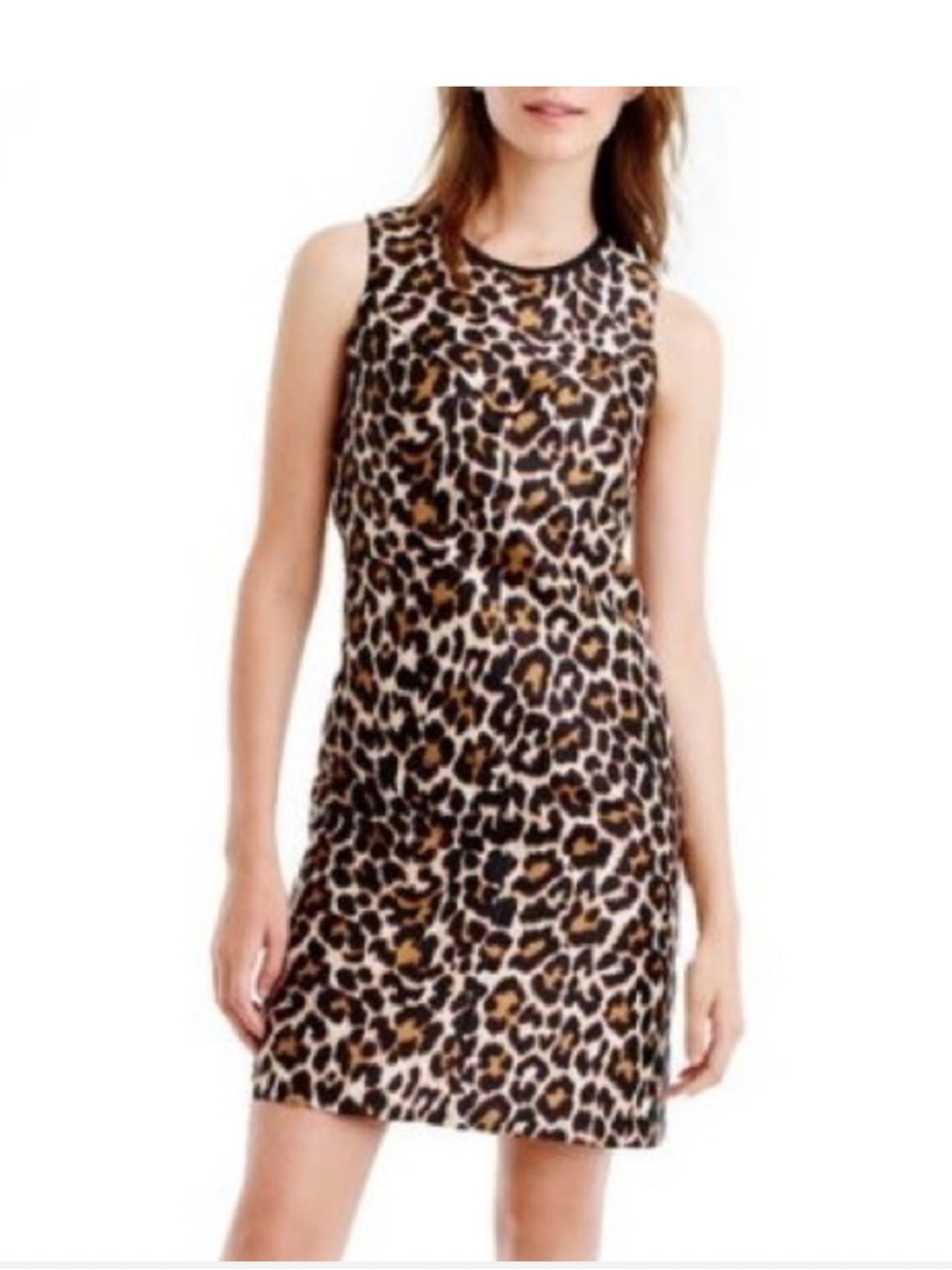 J. Crew Sleeveless Leopard-Print Mini Dress - Brown/Black